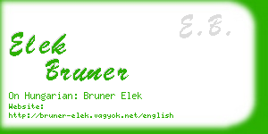 elek bruner business card